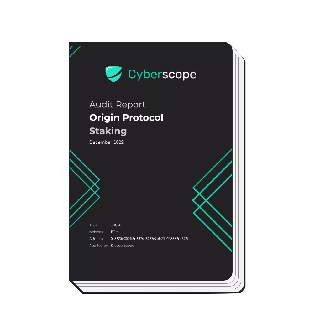 Cyberscope Smart Contract Audit Cover Sample